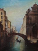 An oil painting on board, W N Hardwick, Venitian scene, 25 x 19cm, framed and glazed