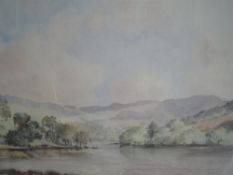 A watercolour, David H Harrison, lake landscape, signed, 33 x 50cm, framed and glazed
