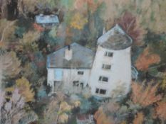 An acrylic painting, Taylor, windmill in wood, signed and dated (19)84, 65 x 55cm, framed and