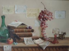 An oil painting, Deborah Jones, still life, signed and dated 1973, 50 x 75cm, framed