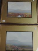 A pair of gouache paintings, A Moorland Stream, and Early Morning, signed, 24 x 34cm, framed and