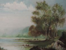 An oil painting, A Howarth, river landscape, signed, 40 x 60cm, framed and glazed