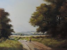 An oil painting, Peter J Greenhill, country landscape, signed, 44 x 60cm, framed