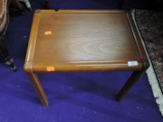 A vintage occasional table, teak effect, probably part of a nest originally