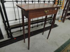 A 19th Century oak side or hall table, having frieze drawer, approx. width 62cm, depth 26cm