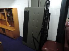 An adjustable king size bed, with under storage on gas struts