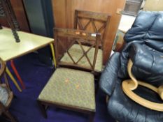 A pair of mahogany Regency style dining chairs