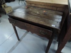 A period oak side table having frieze drawer, dimensions approx. W82cm D54cm H70cm
