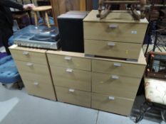 A selection of laminate beech effect bedroom chests , Schreiber or similar quality