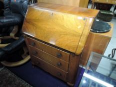A mid 20th Century walnut bureau, width approx. 76cm