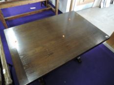 A vintage oak refectory style drawer leaf table, approx. 122 x 81cm