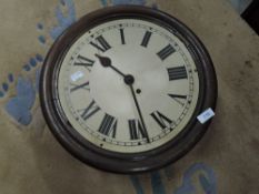 A vintage stained frame wall clock, diameter approx. 39cm