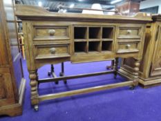 A nice quality modern hardwood somelier's trolley, width approx. 117cm