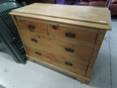 A Victorian stripped pine chest of two over two drawers , width approx. 102cm