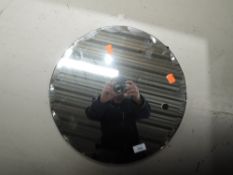 A vintage frameless circular wall mirror, diameter 40cm