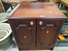 A modern mahogany effect side cabinet, possibly for hifi or TV