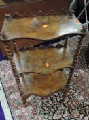 A Victorian walnut three tier etage/whatnot, having twist frame, height approx. 83cm