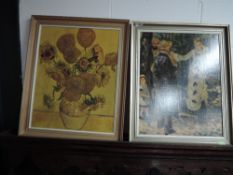 A pair of prints after Van Gogh and Monet