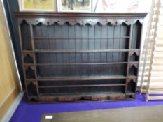 A large Victorian plate or dresser back with integral drawers