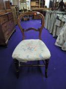 A 19th Century mahogany balloon back bedroom chair