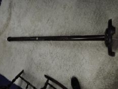 A carved hard wood Chinese standard lamp