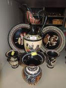A selection of Roman styled ceramics