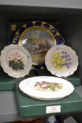 A collection of display plates including the arrival of the Queen mother at the races 1900 to