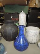 A selection of studio pottery with matt grounds