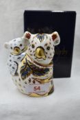 A Royal Crown Derby Koala and Baby, boxed with gold stopper
