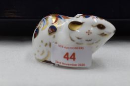 A Royal Crown Derby Collectors Guild Bank Vole paperweight, boxed with gold stopper