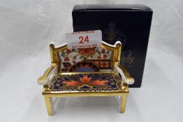 A Royal Crown Derby Garden bench, with box