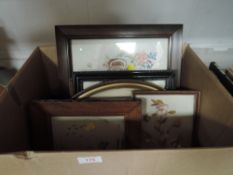 A selection of frames and prints also needlework