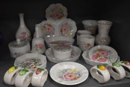 A selection of named ceramics including Aynsley and Wedgwood Meadow Sweet