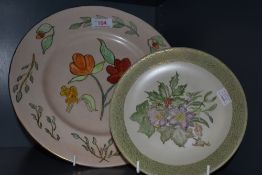 Two hand painted display plates one by Z. Carter 1955 for Royal Doulton and smaller M. Pool Empire