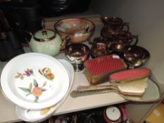 A selection of ceramics including Royal Worcester dishes and Viola ware fruit bowl
