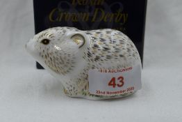 A Royal Crown Derby Collectors Guild Riverbank Vole paperweight, boxed with gold stopper