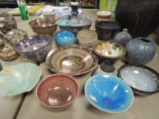 A selection of studio pottery including G Wilson and various styles