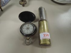 An Otis Kings pocket calculator N 1140 and similar pocket compass