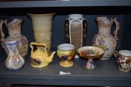 A selection of ceramics including blush ivory