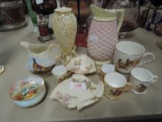 A selection of Royal Worcester ceramics hand decorated and similar some antique