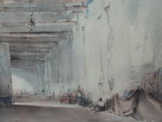 A signed print after William Russell Flint, Cloisters signed 50 x 66cm,