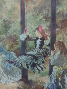 A print after William Russell Flint, Lady Swingers signed, 57 x 43cm framed and glazed