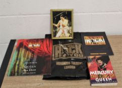 Seven 'We will rock you' related items, tour programmes and book etc.