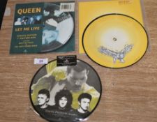 A lot of three 7' picture discs.