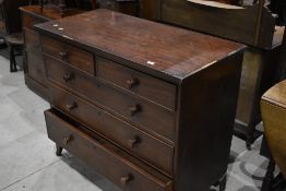 A Victorian mahogany chest of two over three drawers, width approx. 113cm