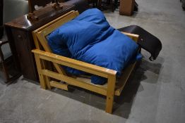 A beech frame futon chair Ikea or similar with mattress