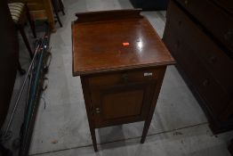 An Edwardian mahogany pot cupboard, bit scuffed round edges, width. approx. 40cm