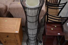 A modern wicker style floorlamp