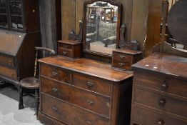 A late Victorian mahogany dressing table, width approx. 113cm