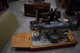 Two vintage sewing machines